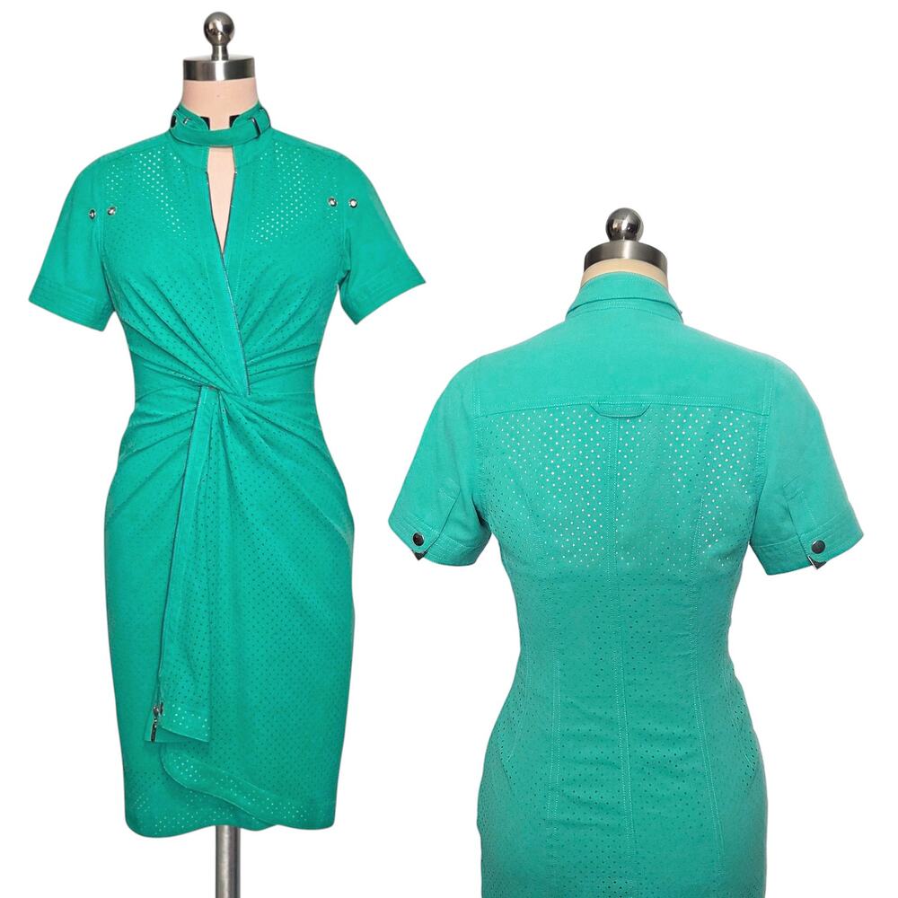 Gorgeous BYRON LARS Beauty Mark Green Dress 0